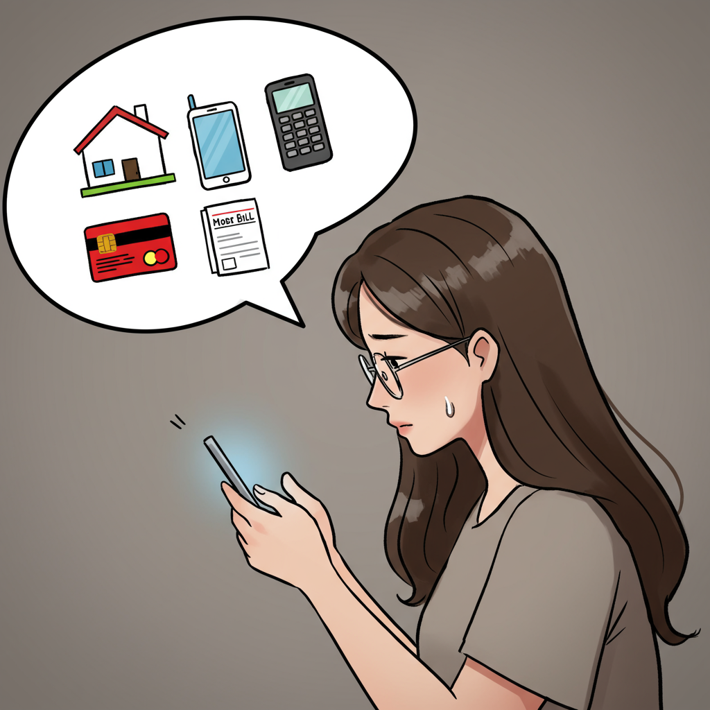 지출 고민에 빠진 여성